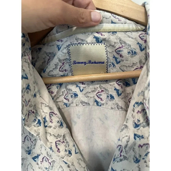 TOMMY BAHAMA MENS ALCAZAR TILES HAWAIIAN 100% SILK ALOHA CAMP SHIRT XL - Picture 6 of 11